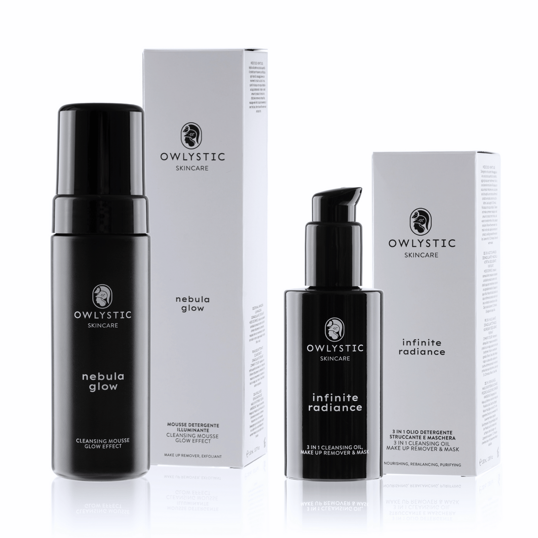 TRUE CLEAN - Set doppia detersione struccante illuminante: olio + mousse