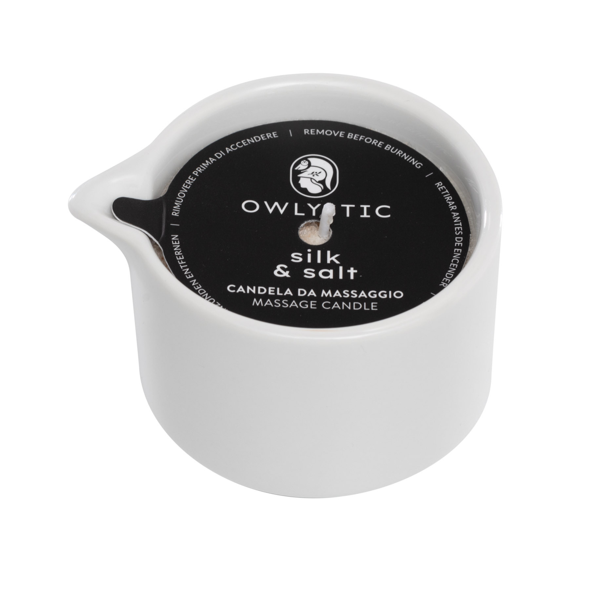 Silk &amp; Salt - Candela da massaggio corpo con olio di karité e sale dell&
