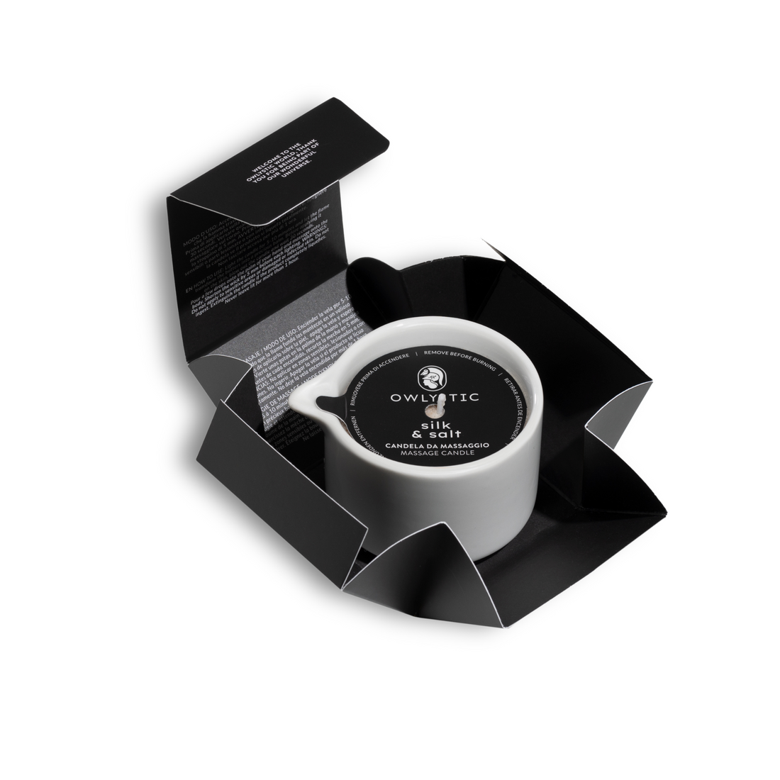 Silk & Salt - Candela da massaggio corpo con olio di karité e sale dell&