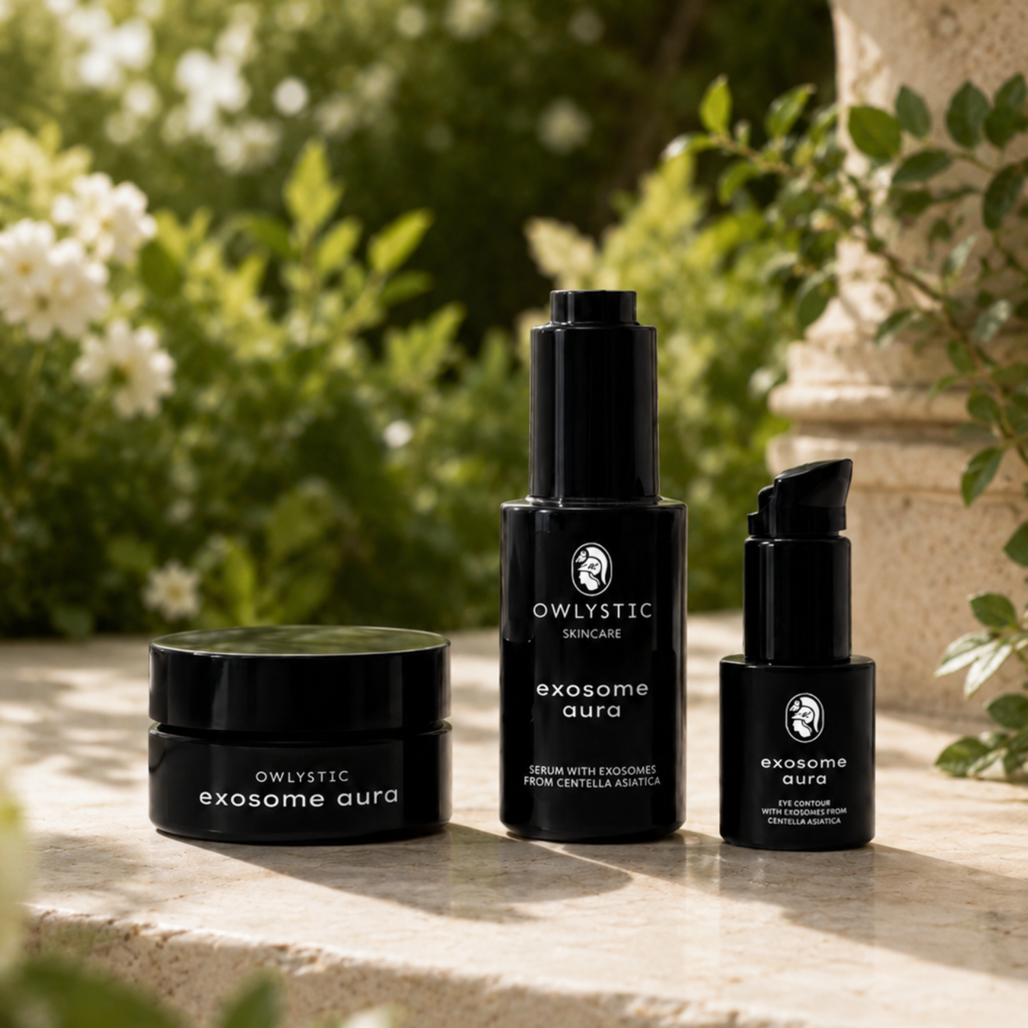 RITUALE EXOSOME AURA - Set rigenerante Contorno occhi e labbra + Siero + Crema viso con esosomi da centella asiatica e acido ialuronico