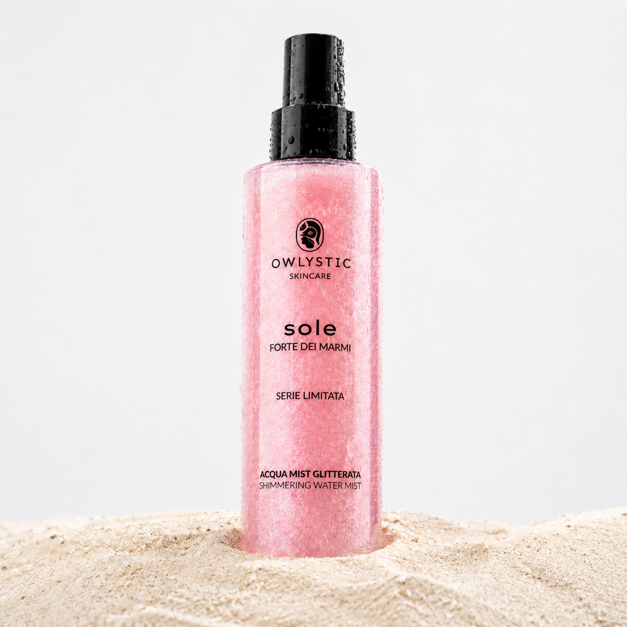 SOLE – Acqua mist corpo e capelli con acido ialuronico, glitterata e idratante – Serie limitata Forte dei Marmi