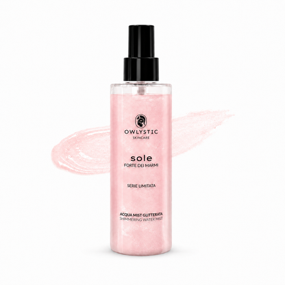 SOLE – Acqua mist corpo e capelli con acido ialuronico, glitterata e idratante – Serie limitata Forte dei Marmi